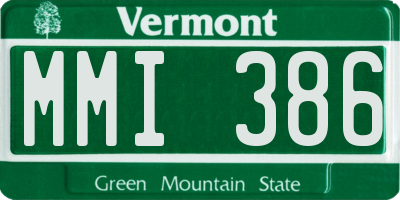 VT license plate MMI386