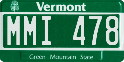 VT license plate MMI478
