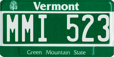 VT license plate MMI523