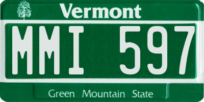 VT license plate MMI597
