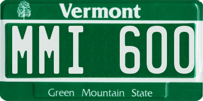 VT license plate MMI600