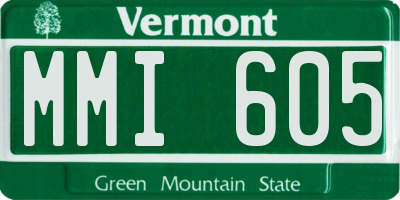 VT license plate MMI605