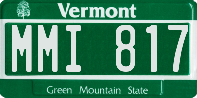VT license plate MMI817
