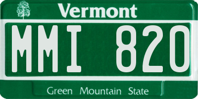 VT license plate MMI820