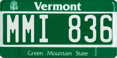 VT license plate MMI836
