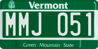 VT license plate MMJ051