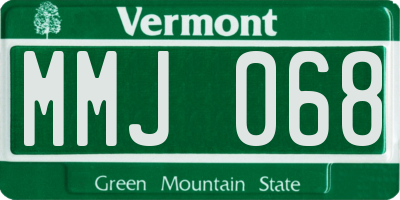 VT license plate MMJ068