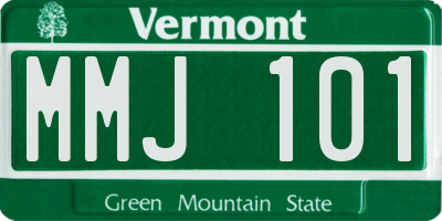 VT license plate MMJ101