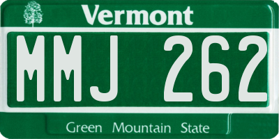 VT license plate MMJ262
