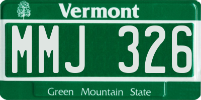 VT license plate MMJ326