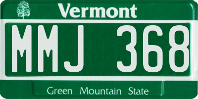 VT license plate MMJ368