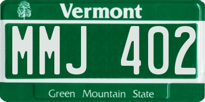 VT license plate MMJ402