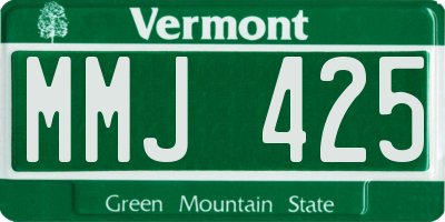 VT license plate MMJ425
