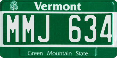 VT license plate MMJ634