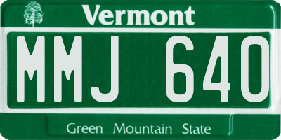 VT license plate MMJ640