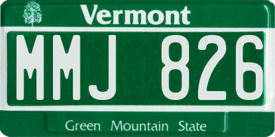 VT license plate MMJ826
