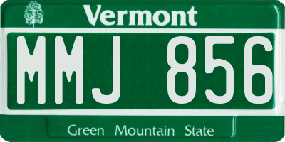 VT license plate MMJ856