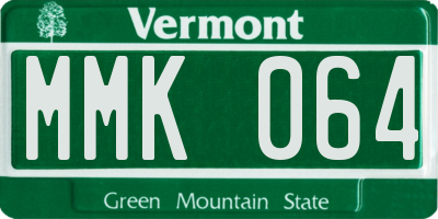VT license plate MMK064