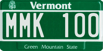 VT license plate MMK100