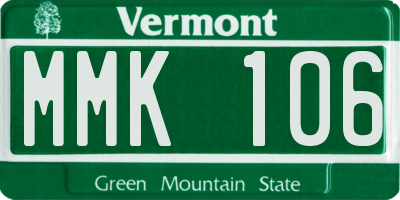 VT license plate MMK106