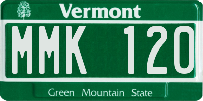 VT license plate MMK120