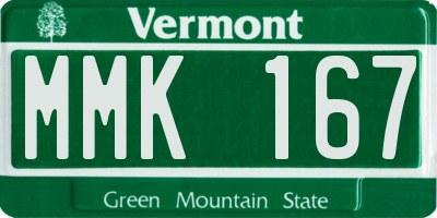 VT license plate MMK167