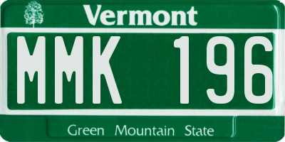 VT license plate MMK196