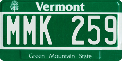 VT license plate MMK259