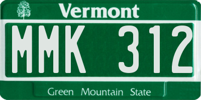 VT license plate MMK312