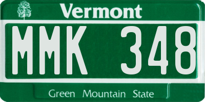 VT license plate MMK348