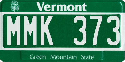 VT license plate MMK373