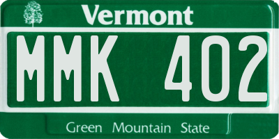 VT license plate MMK402