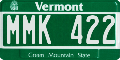 VT license plate MMK422