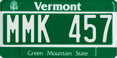 VT license plate MMK457