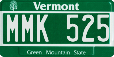 VT license plate MMK525