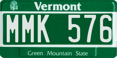 VT license plate MMK576