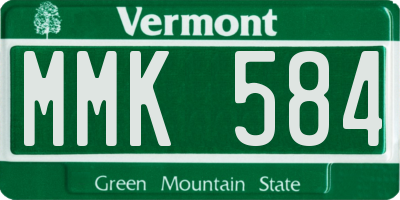 VT license plate MMK584