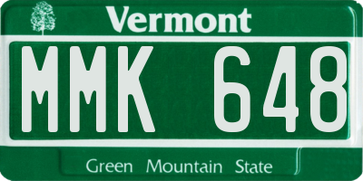 VT license plate MMK648