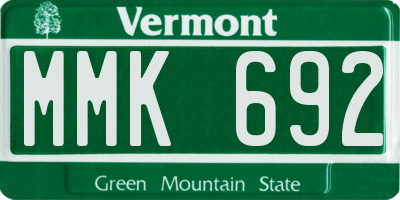 VT license plate MMK692