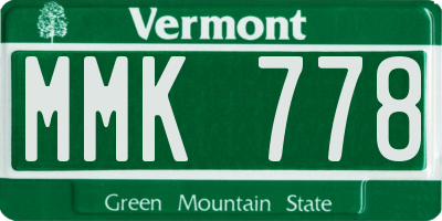 VT license plate MMK778