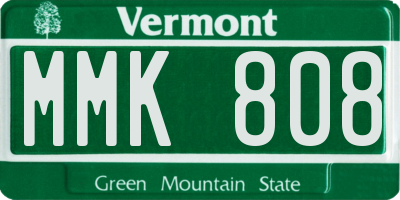 VT license plate MMK808