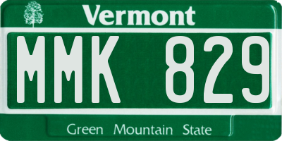 VT license plate MMK829
