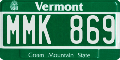 VT license plate MMK869