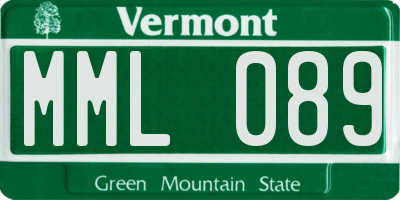 VT license plate MML089