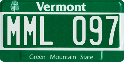 VT license plate MML097