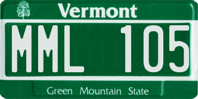 VT license plate MML105