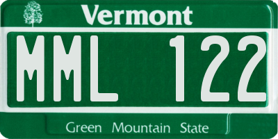 VT license plate MML122
