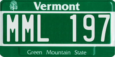 VT license plate MML197