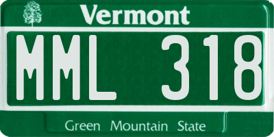 VT license plate MML318