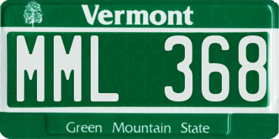 VT license plate MML368